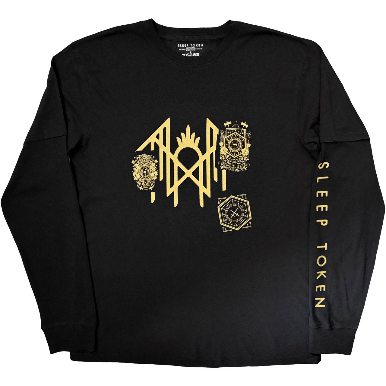 Sleep Token - Badge Layered Long Sleeve Black Shirt - 100% Official Merchandise - COMING SOON
