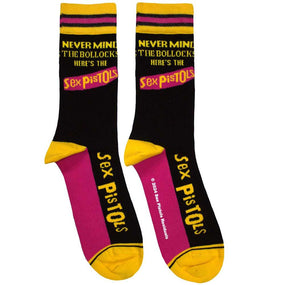 Sex Pistols - Black Crew Socks (Fits Sizes 7 to 11) - Never Mind The Bollocks