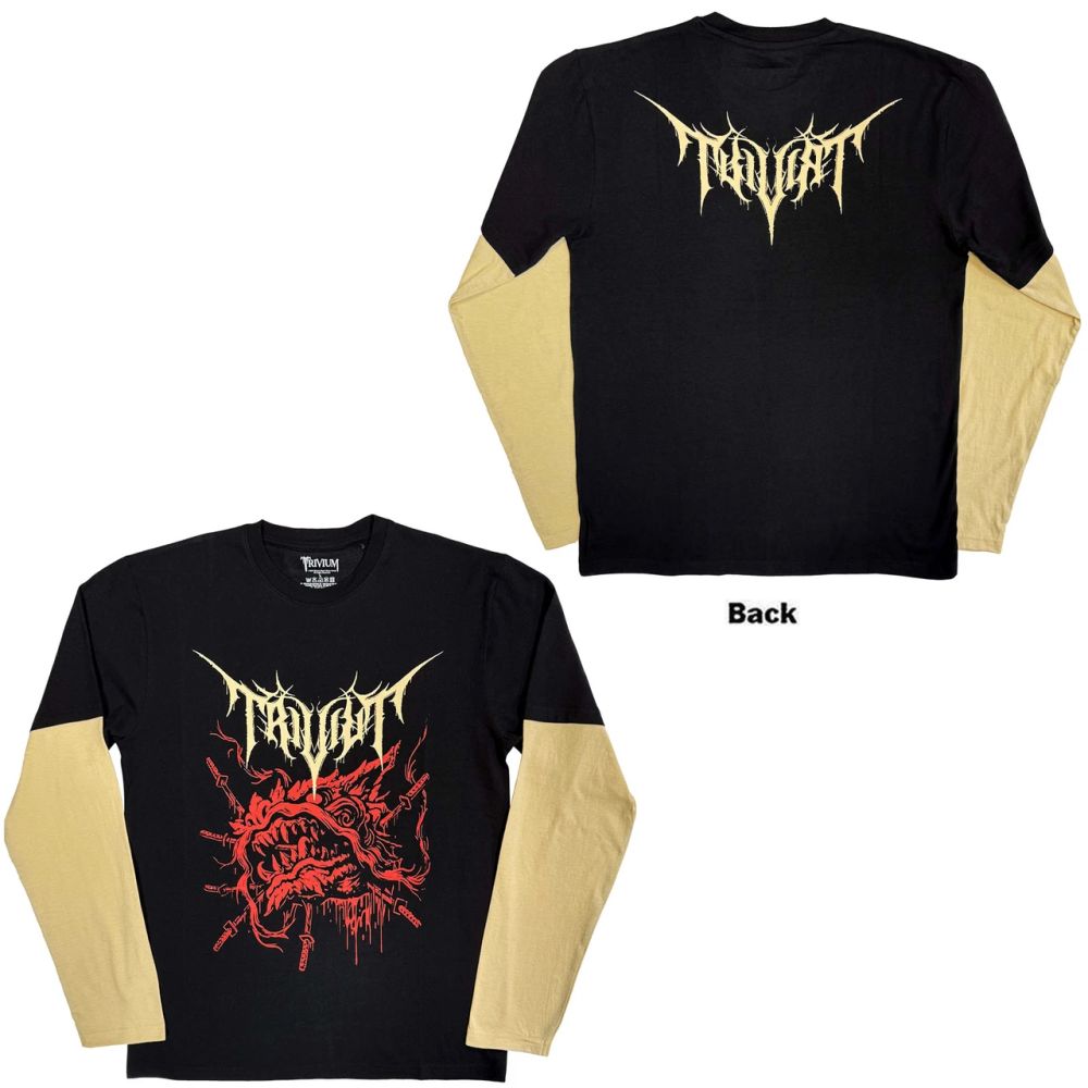 Trivium - Red Demon Black and Sand Layered Long Sleeve Shirt - 100% Official Merchandise - COMING SOON