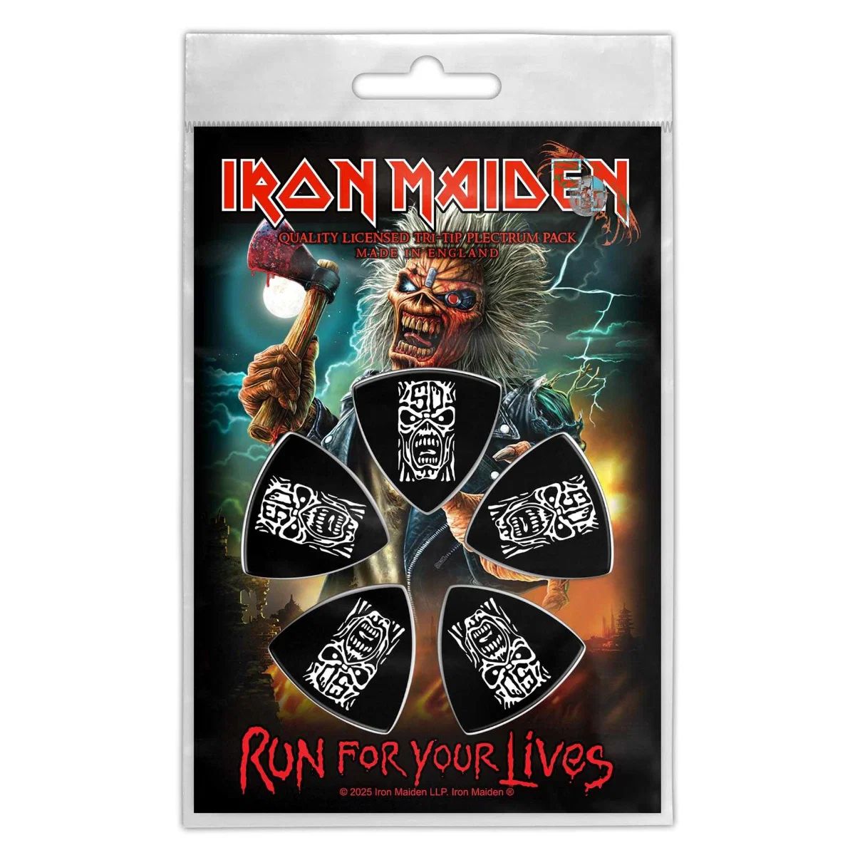 Iron Maiden - 5 x Bass Guitar Picks Plectrum Pack (Run For Your Lives)