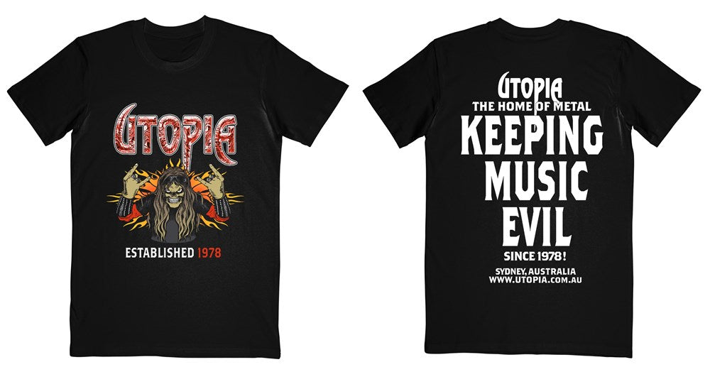 Utopia - 4XL & 5XL New Metalman Keeping Music Evil Since 1978 Black Shirt