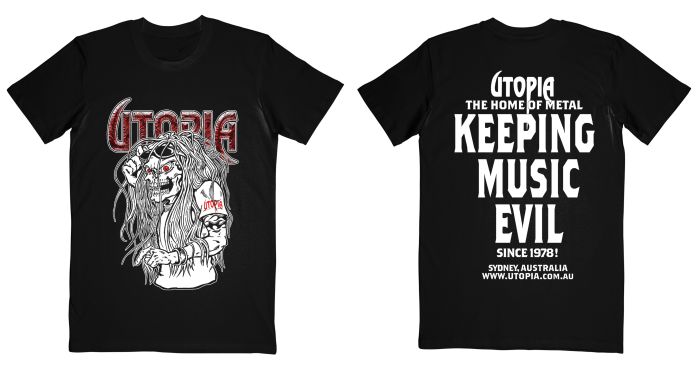 Utopia - Old Metalman Keeping Music Evil Since 1978 Black Shirt