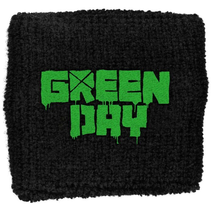 Green Day - Sweat Towelling Embroided Wristband (Logo)