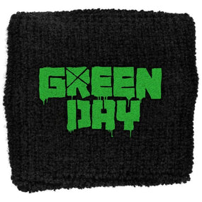 Green Day - Sweat Towelling Embroided Wristband (Logo)