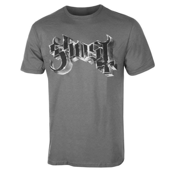 Ghost - Chrome Logo and Grucifix Charcoal Shirt - COMING SOON