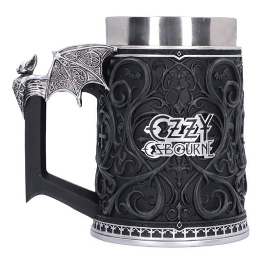 Osbourne, Ozzy - Tankard Logo and Cross - Pint (560ml) 14.5cm high quality resin cast w. removable stainless steel insert - COMING SOON