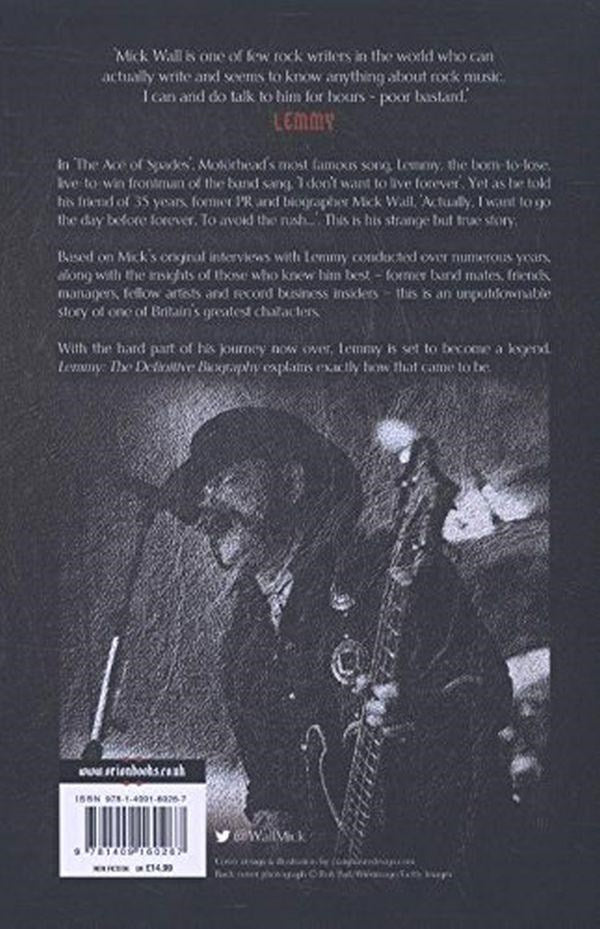 Kilmister, Lemmy - Wall, Mick - Lemmy: The Definitive Biography (PB) - Book - New
