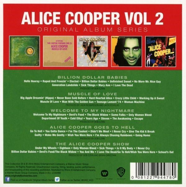 Cooper, Alice - Original Album Series Vol 2 (Billion Dollar Babies/Muscle Of Love/Welcome To My Nightmare/Alice Cooper Goes To Hell/The Alice Cooper Show) (5CD) - CD - New