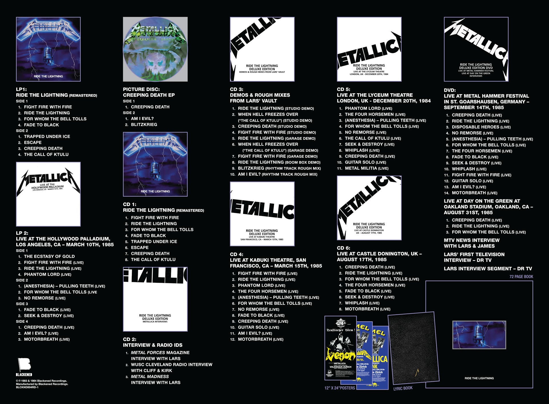 Metallica - Ride The Lightning (4LP/6CD/1DVD box set) - Vinyl - New