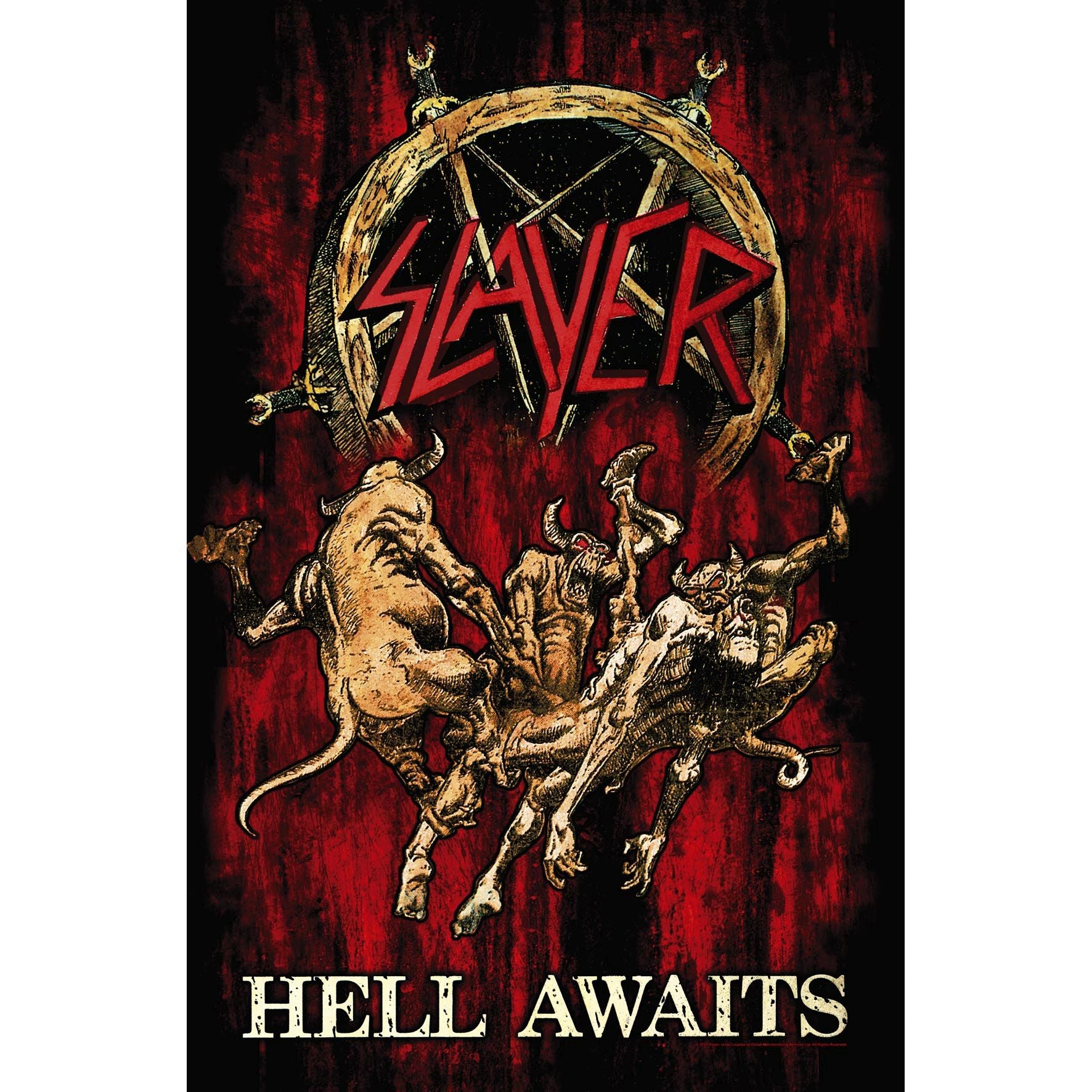 Slayer - Premium Textile Poster Flag (Hell Awaits) 104cm x 66cm