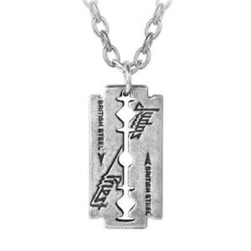 Judas Priest - Pewter Pendant and Chain - Logo Razorblade (71mm x 62mm)