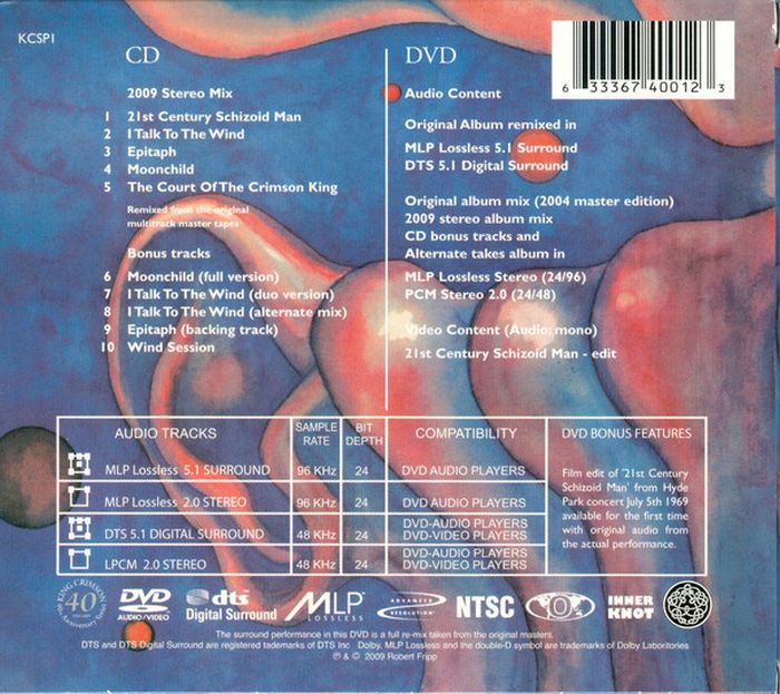 King Crimson - In The Court Of The Crimson King (40th. Ann. CD/DVD) (R0) - CD - New