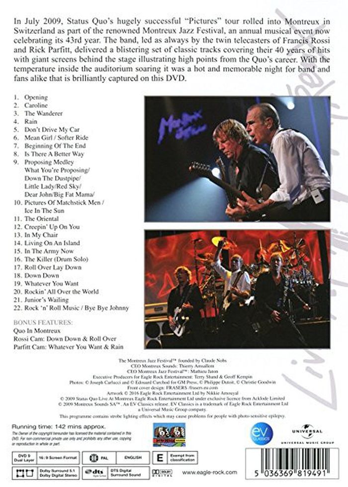 Status Quo - Pictures: Live At Montreux 2009 (R0) - DVD - Music