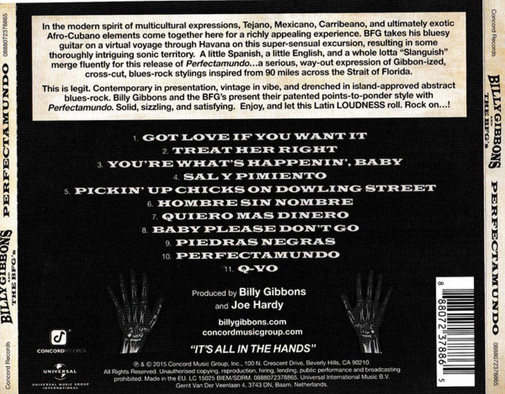 Gibbons, Billy And The BFG's - Perfectamundo - CD - New