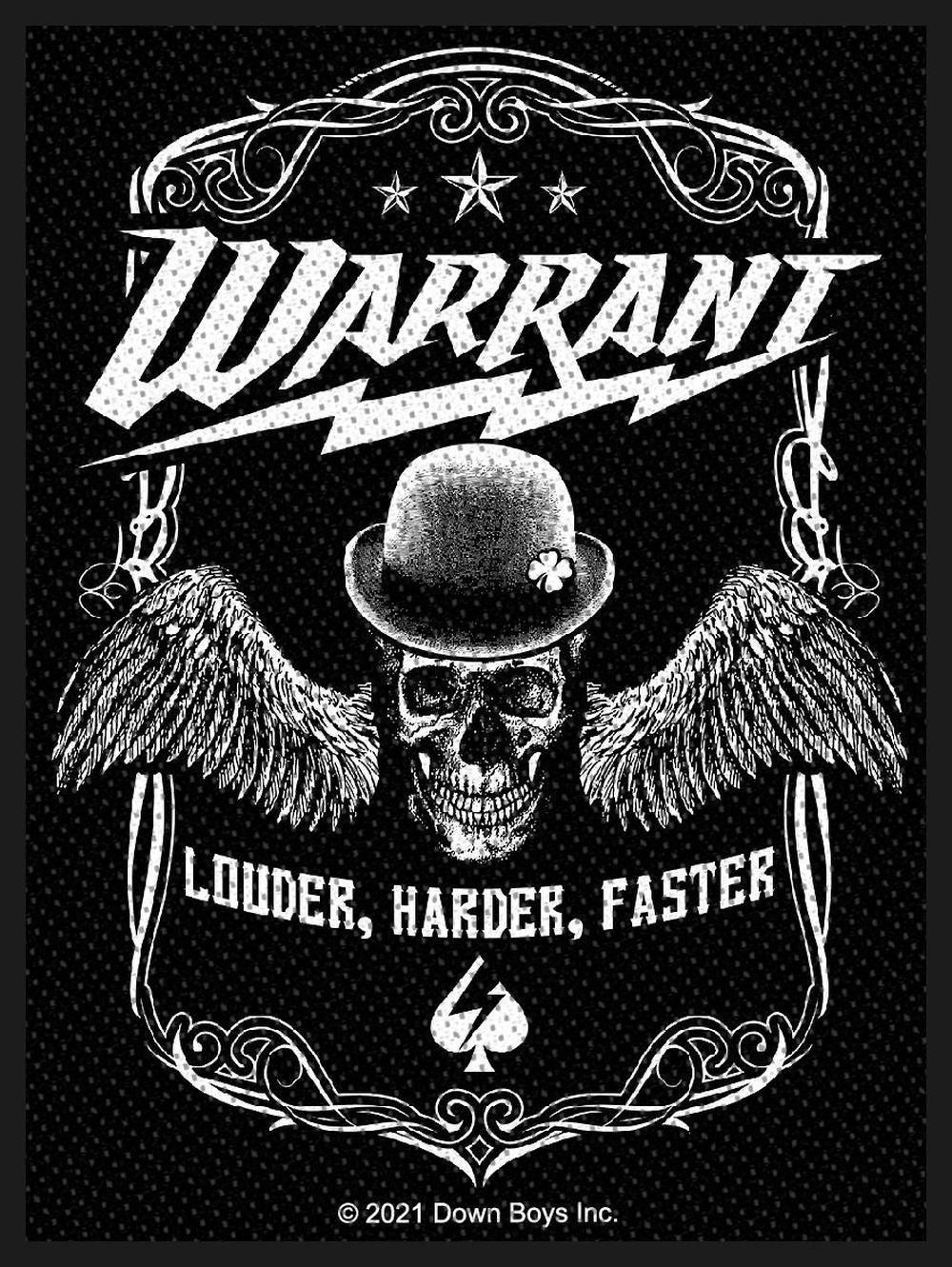 Warrant - Louder Harder Faster (100mm x 75mm) Sew-On Patch