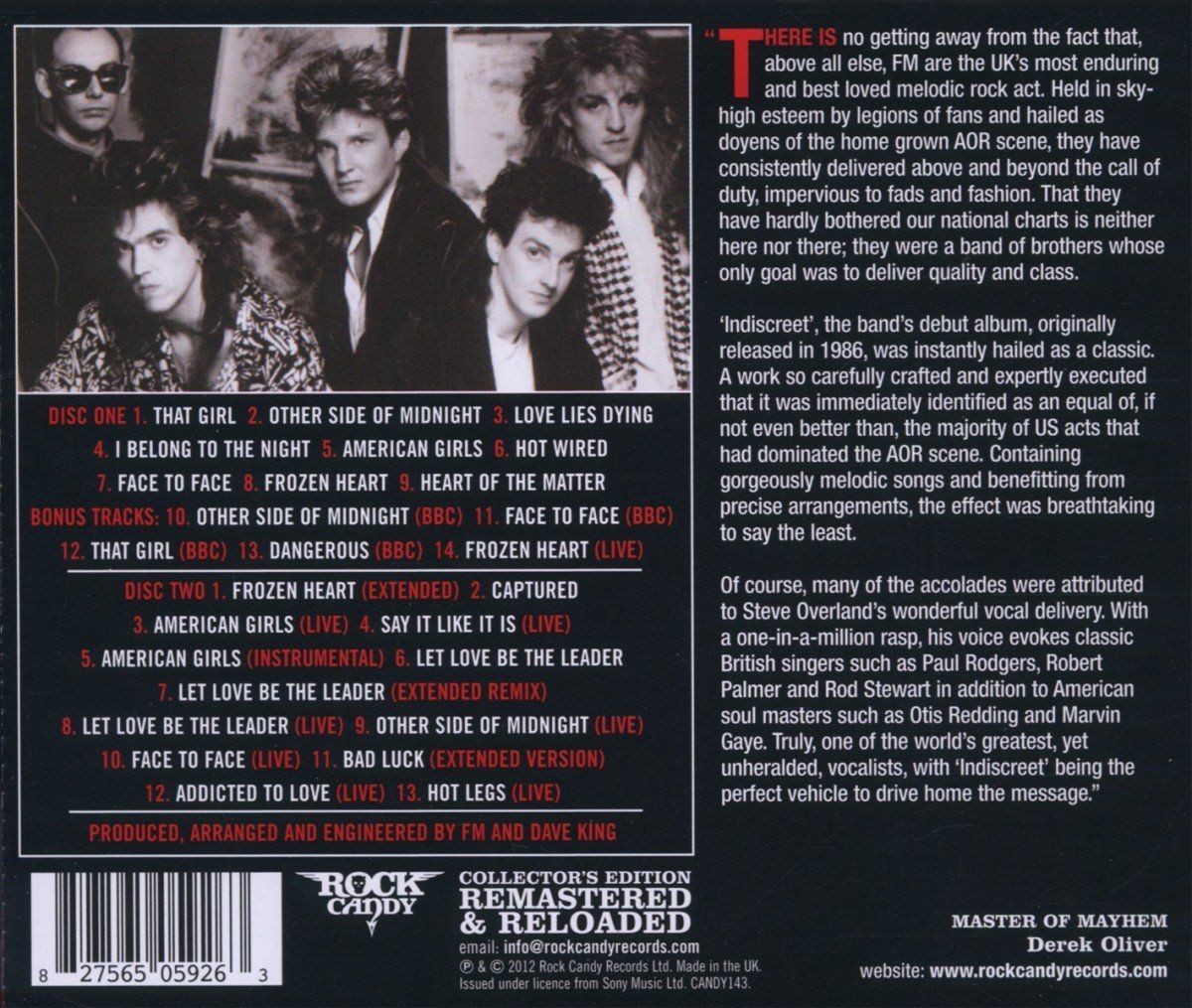 FM - Indiscreet (Rock Candy 2CD remaster with 18 bonus tracks) - CD - New