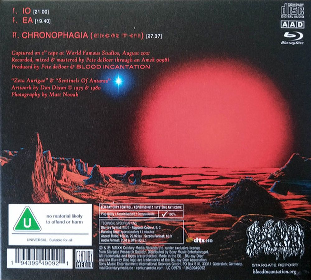 Blood Incantation - Timewave Zero (Ltd. Ed. CD/Blu-Ray digipak) (RA/B/C) - CD - New