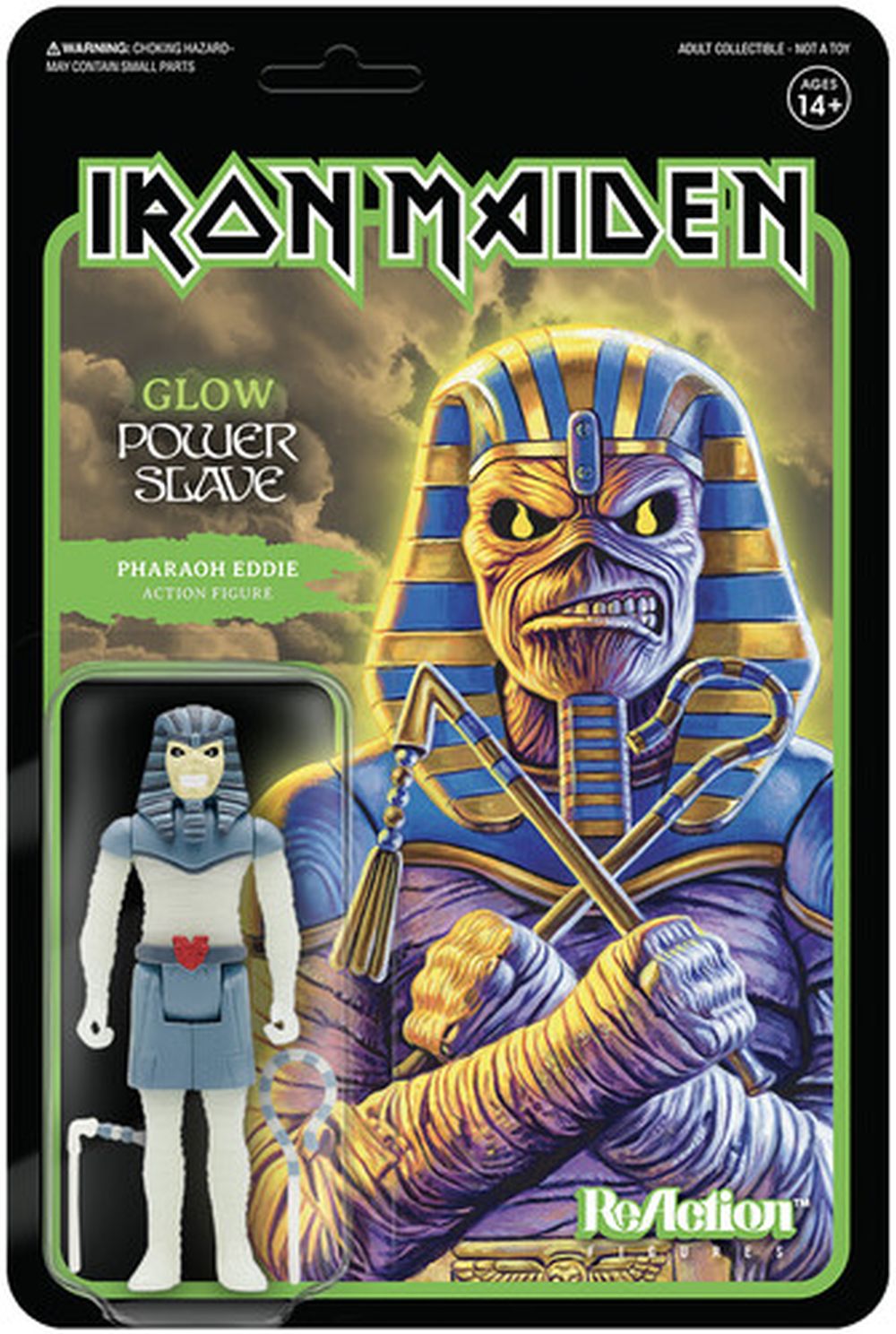 Iron Maiden - Pharaoh Eddie (Powerslave Glow In The Dark) 3.75 inch Super7 ReAction Figure