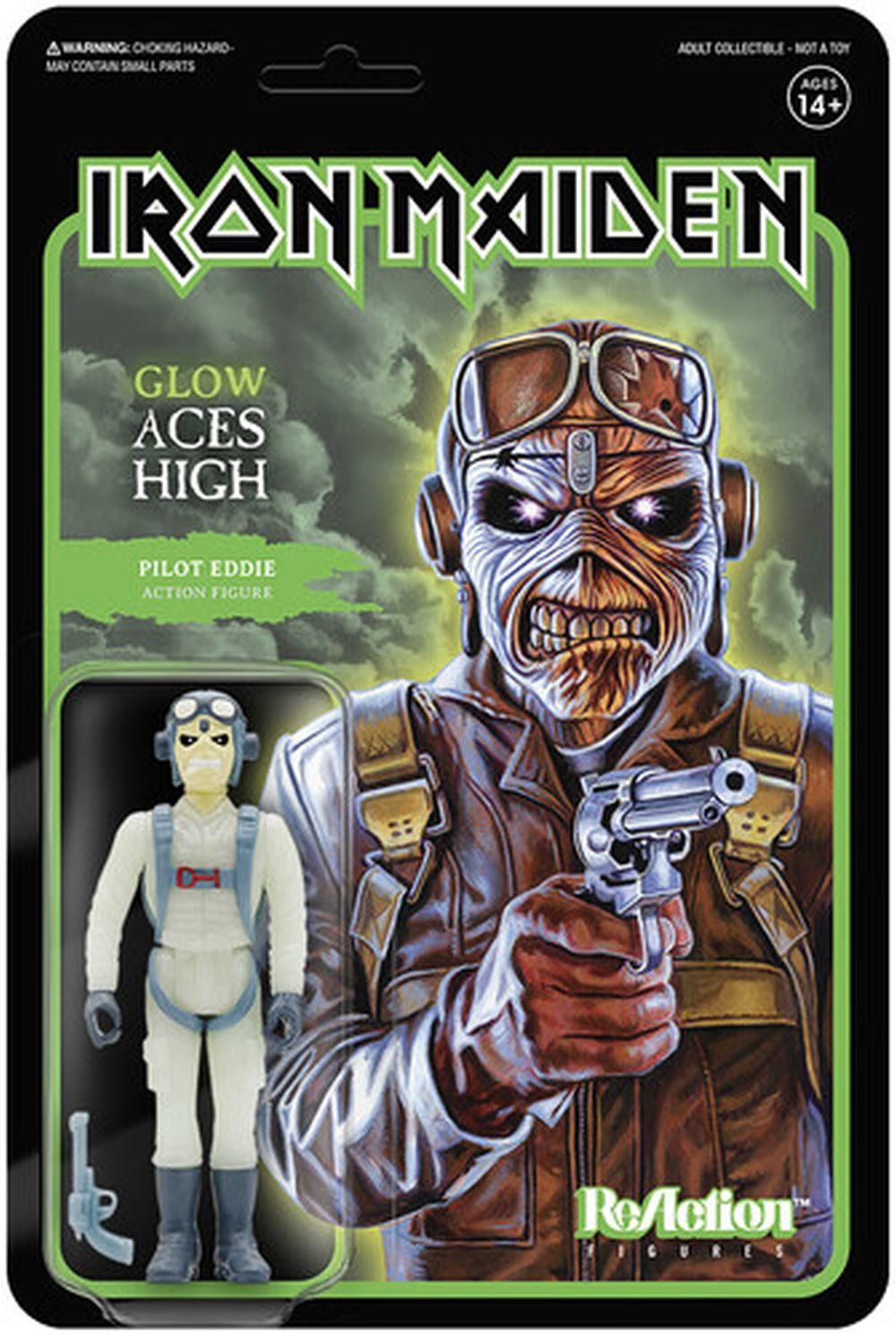 Iron Maiden - Pilot Eddie (Aces High Glow In The Dark) 3.75 inch Super7 ReAction Figure