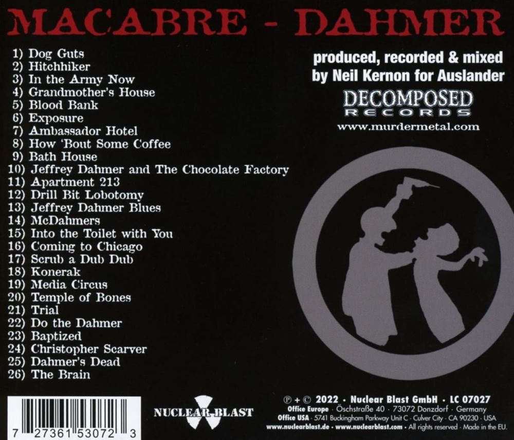 Macabre - Dahmer (2022 remastered reissue) - CD - New