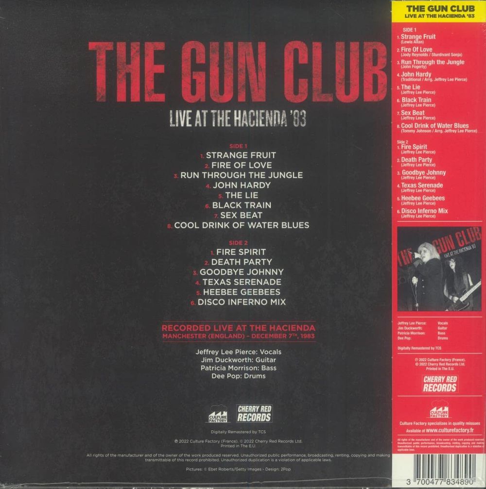 Gun Club - Live At The Hacienda '83 (Red/White Split vinyl) (2022 RSD LTD ED) - Vinyl - New