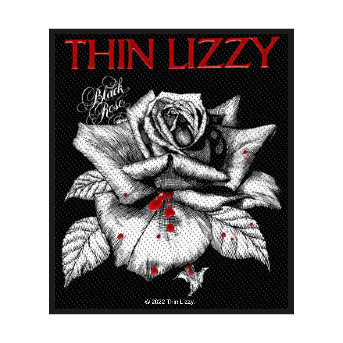 Thin Lizzy - Black Rose (100mm x 85mm) Sew-On Patch