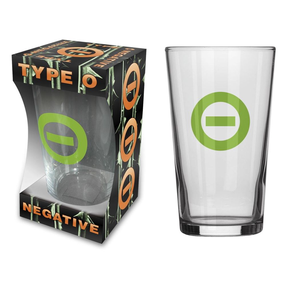 Type O Negative - Beer Glass - Pint - Negative Symbol
