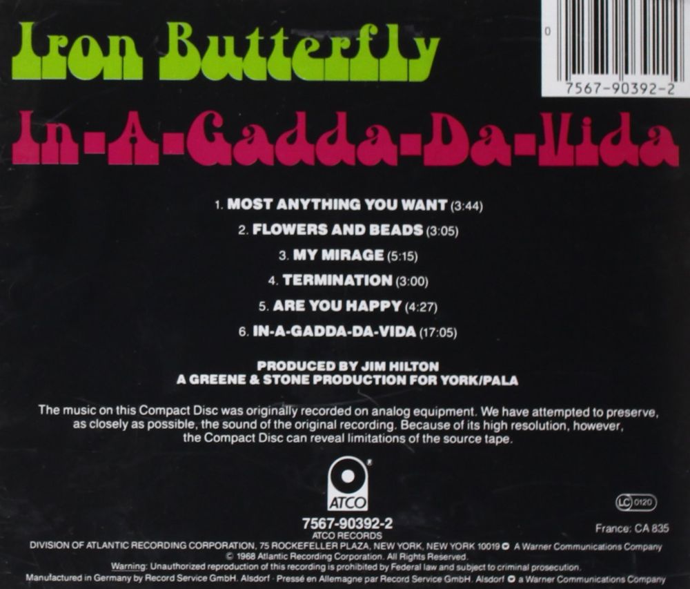Iron Butterfly - In-A-Gadda-Da-Vida - CD - New