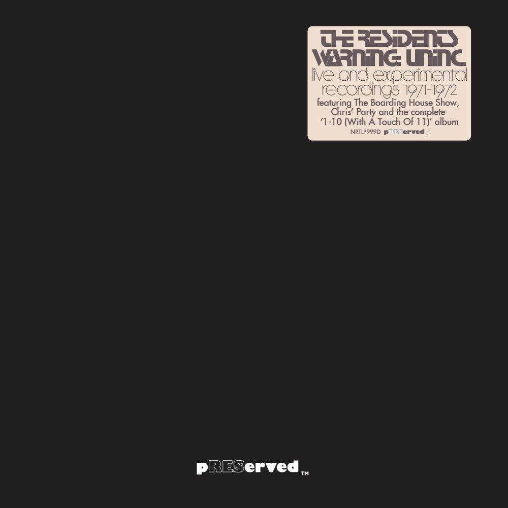 Residents - Warning: Uninc. - Live And Experimental Recordings 1971-1972 (2LP) (2022 RSD LTD ED) - Vinyl - New