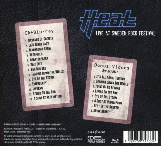 H.E.A.T - Live At Sweden Rock Festival (CD/Blu-Ray) (RA/B/C) - CD - New