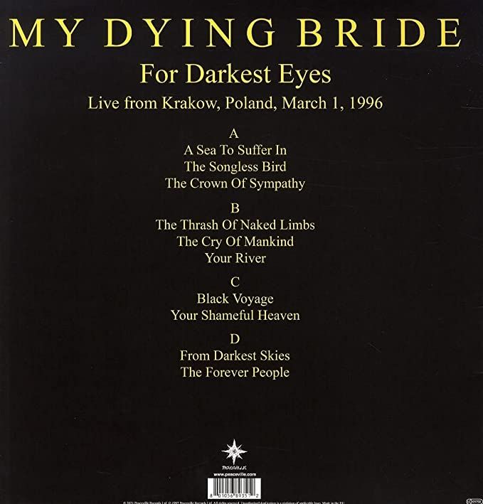 My Dying Bride - For Darkest Eyes (2022 2LP gatefold reissue) - Vinyl - New