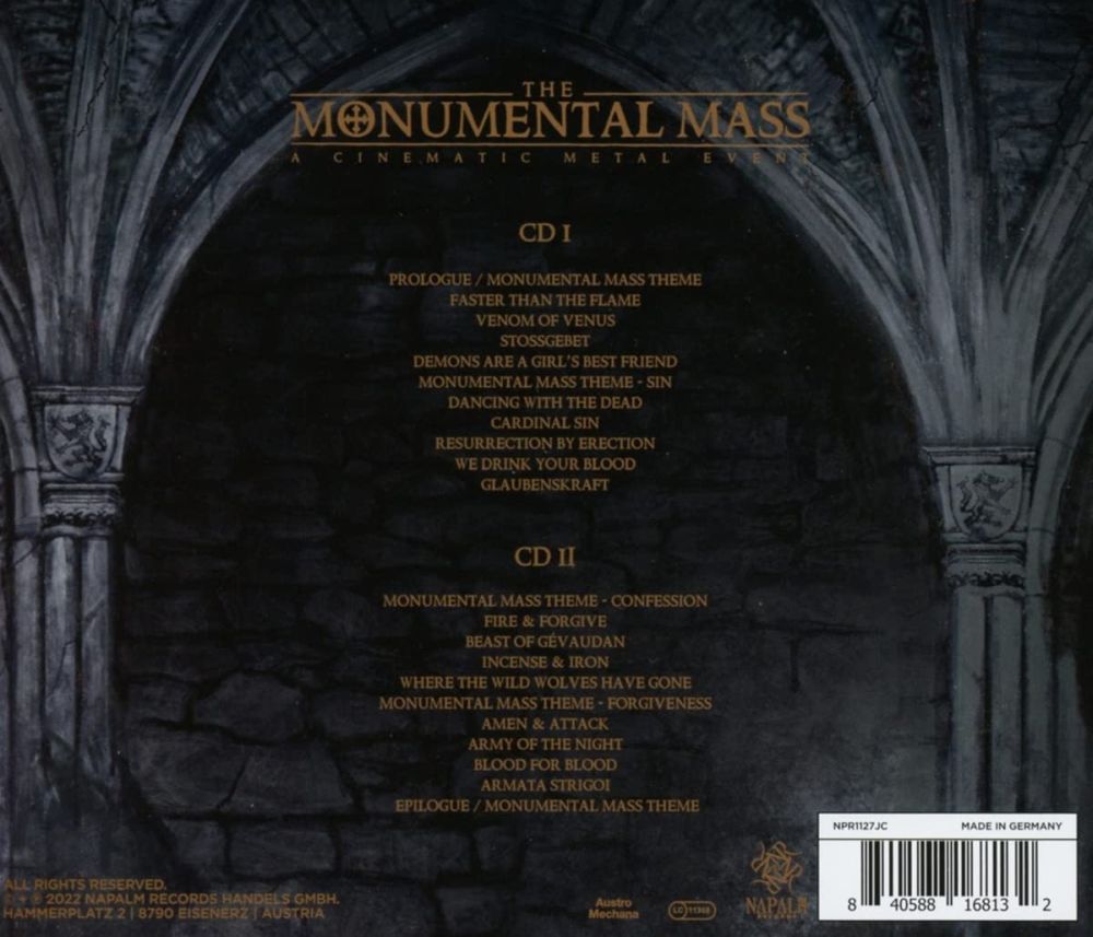 Powerwolf - Monumental Mass, The: A Cinematic Metal Event (2CD) - CD - New