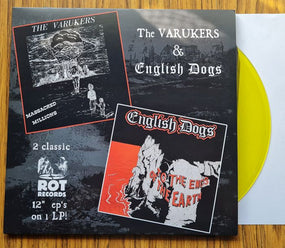 Varukers/English Dogs - Massacred Millions/To The Ends Of The Earth (Transparent Yellow vinyl split LP with poster) - Vinyl - New