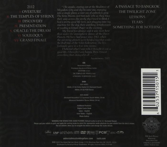 Rush - 2112 (2012 Deluxe Ed. CD/DVD reissue) (R0) - CD - New