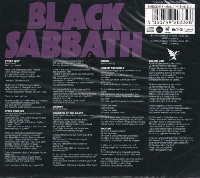 Black Sabbath - Master Of Reality (2004 U.K. remaster) (jewel case with slipcase) - CD - New