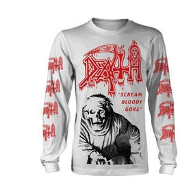 Death - Scream Bloody Gore Long Sleeve Vintage Wash White Shirt