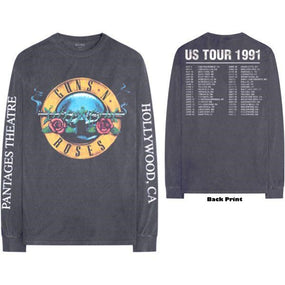 Guns N Roses - Hollywood US 1991 Tour Charcoal Long Sleeve Shirt