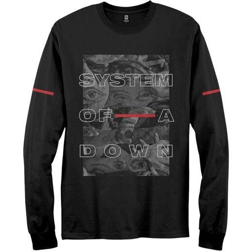 System Of A Down - Eye Collage Black Long Sleeve Shirt