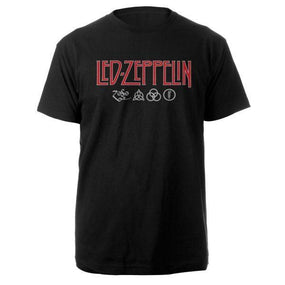 Led Zeppelin - Logo And Symbols Black Shirt