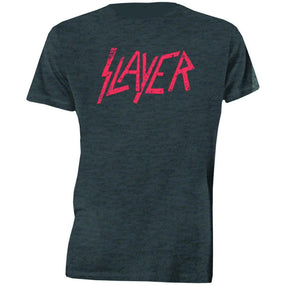 Slayer - Distressed Logo Charcoal Shirt