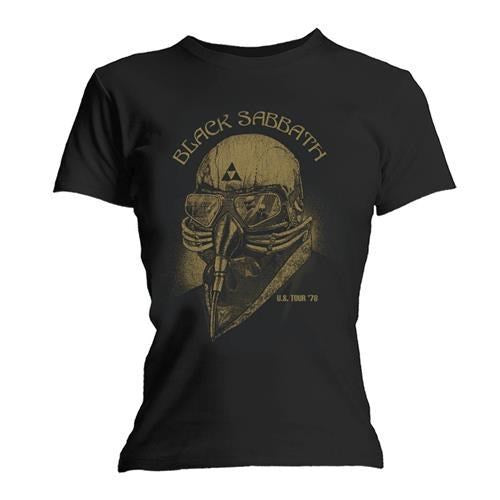 Black Sabbath - Tour 78 Mask Womens Fitted Black Shirt