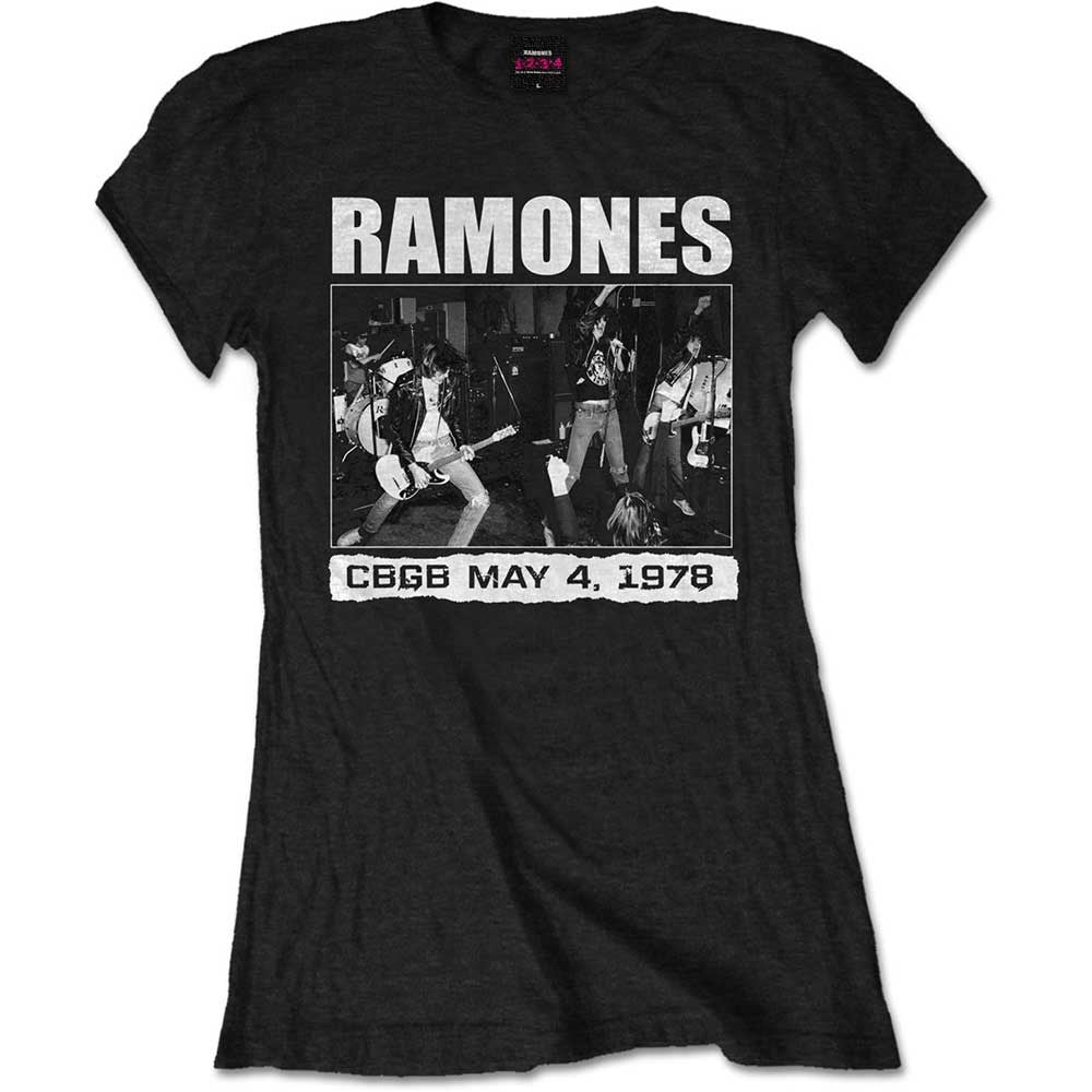 Ramones - CBGB 1978 Womens Black Shirt
