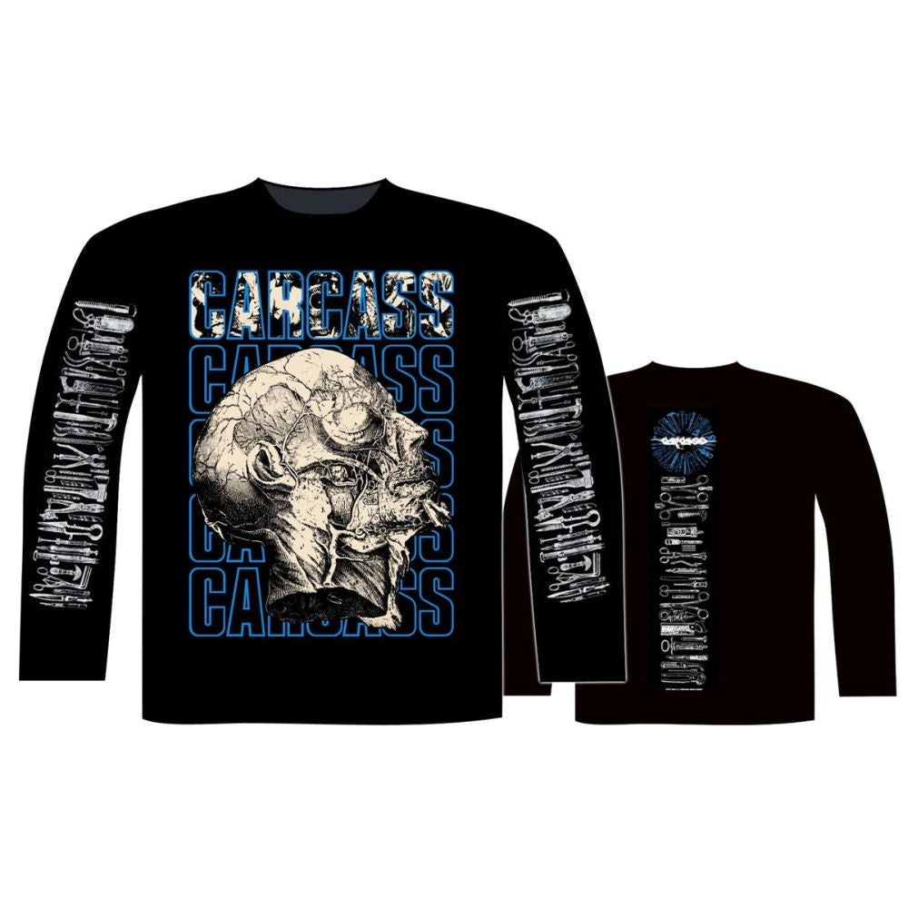 Carcass - Necro Head Black Long Sleeve Shirt - 100% Official Merchandise