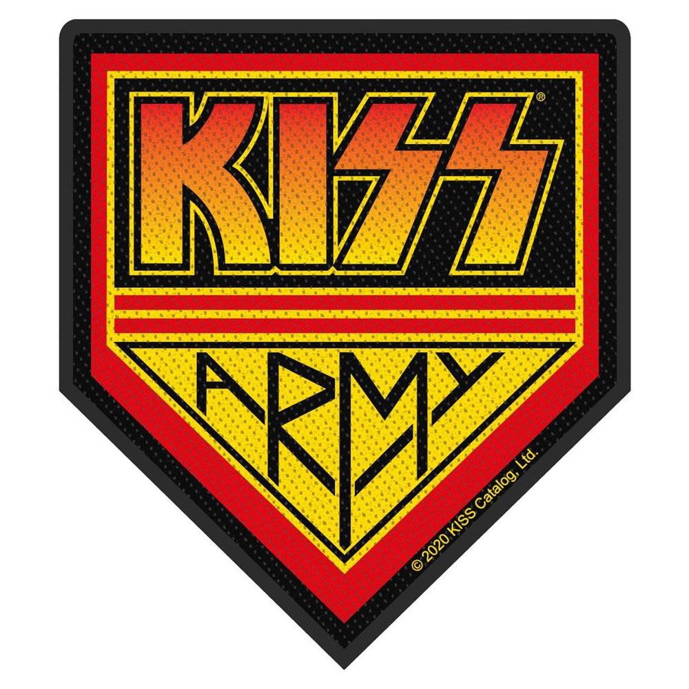 Kiss - Army Badge Black Edge (90mm x 100mm) Sew-On Patch