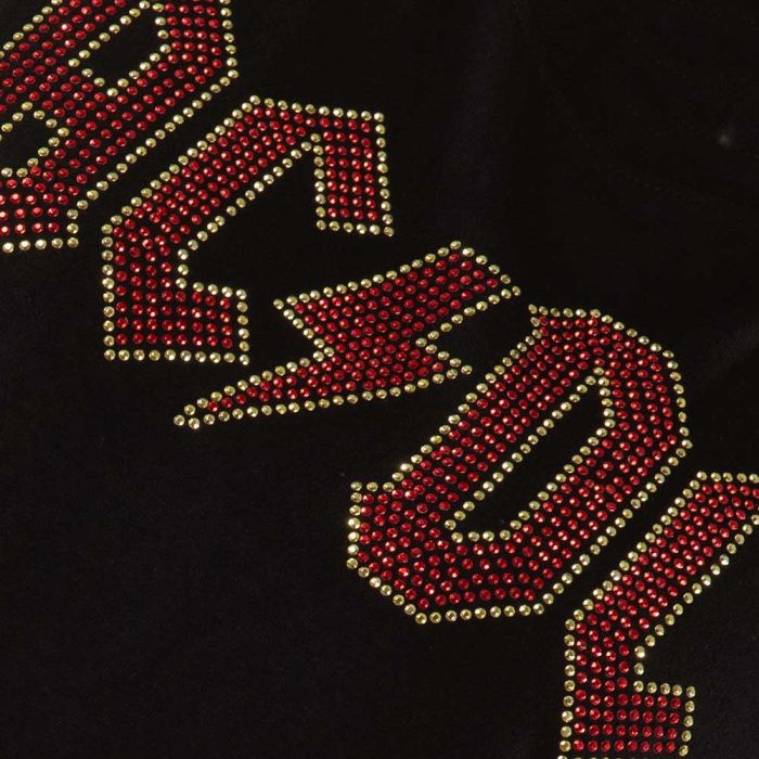 ACDC - Logo Red Diamante Womens Fitted Black Shirt