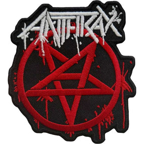 Anthrax - Logo & Pentagram (100mm x 90mm) Cut-Out Sew-On Patch