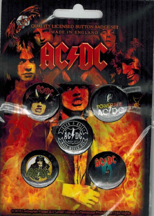 ACDC - 5 x 2.5cm Button Set - Highway To Hell