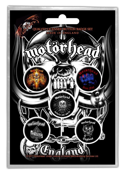 Motorhead - 5 x 2.5cm Button Set - England