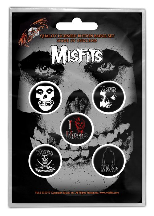 Misfits - 5 x 2.5cm Button Set - Fiend Skull