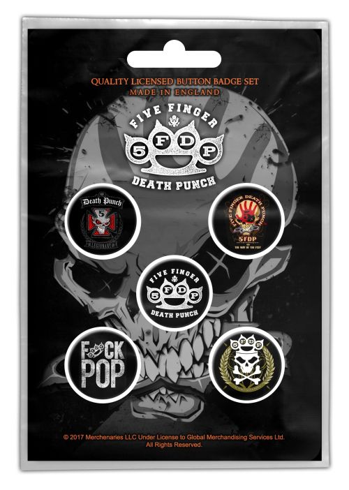 Five Finger Death Punch - 5 x 2.5cm Button Set - 5FDP
